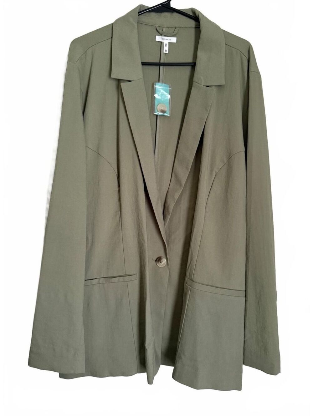 Maurices NEW Blazer Jacket Olive Green Size 3X Classic Office Work City Chic